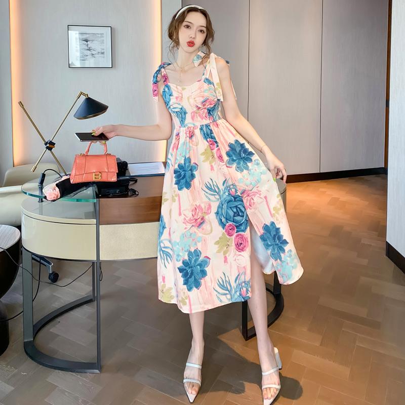 Casual Dresses 2021 Summer Lace-up Suspender Dress Women V-Neck Vintage Print High Waist Split Fork Party Sling Midi Sundress Female Vestido, Huase
Casual Dresses 2021 Summer Lace-up Suspender Dress Women V-Neck Vintage Print High Waist Split Fork Party Sling Midi Sundress Female Vestido, Huase