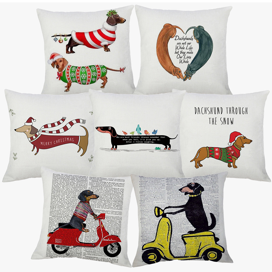Merry Christmas Dachshund Sausage Dog Cushion Cover Hand Painting Dogs Cushion Covers Sofa Throw Decorative Linen Pillow Case
Merry Christmas Dachshund Sausage Dog Cushion Cover Hand Painting Dogs Cushion Covers Sofa Throw Decorative Linen Pillow Case