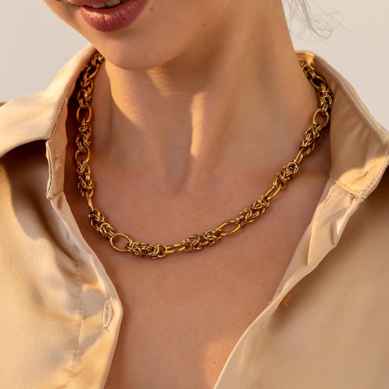 Chains Vintage Golden Knotted Chain Necklaces Exaggerated Stainless Steel Twisted Link Chunky Choker Necklace For Women Party Jewelry, Silver
Chains Vintage Golden Knotted Chain Necklaces Exaggerated Stainless Steel Twisted Link Chunky Choker Necklace For Women Party Jewelry, Silver