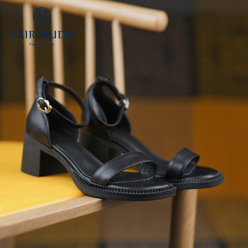 Sandals VAIR MUDO Women Shoes High Thick Heels Genuien Leather Round Toe Black White Casual Elegant Solid LX124L 
Sandals VAIR MUDO Women Shoes High Thick Heels Genuien Leather Round Toe Black White Casual Elegant Solid LX124L