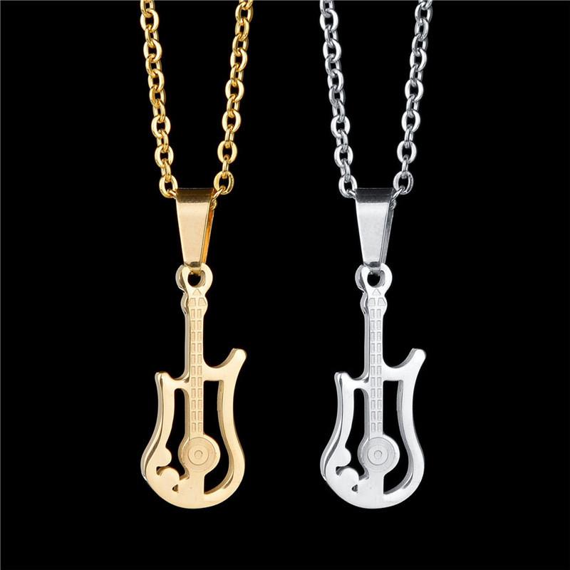 Pendant Necklaces AGE Hip Hop Gold Silver Color Fashion Men Women Stainless Steel Rock Music Guitar Jewelry Chain Necklace Bijoux Gift
Pendant Necklaces AGE Hip Hop Gold Silver Color Fashion Men Women Stainless Steel Rock Music Guitar Jewelry Chain Necklace Bijoux Gift