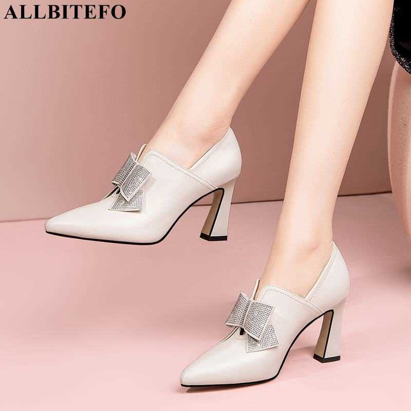 ALLBITEFO bow design soft genuine leather women heels shoes fashion party wedding shoes high heel shoes high heels 210611, As picture
ALLBITEFO bow design soft genuine leather women heels shoes fashion party wedding shoes high heel shoes high heels 210611, As picture