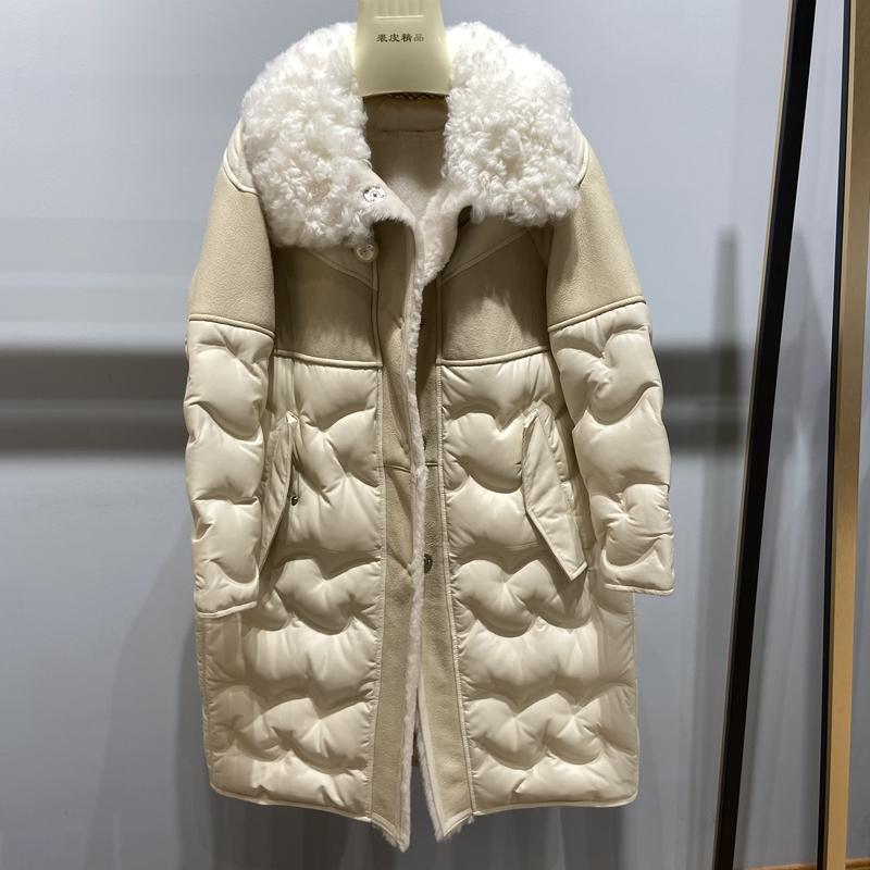 Women's Fur & Faux Genuine Sheepskin Leather Coat Women Winter Jacket With Real Sheep Collar Natural And Outwear Midd, Black
Women's Fur & Faux Genuine Sheepskin Leather Coat Women Winter Jacket With Real Sheep Collar Natural And Outwear Midd, Black
