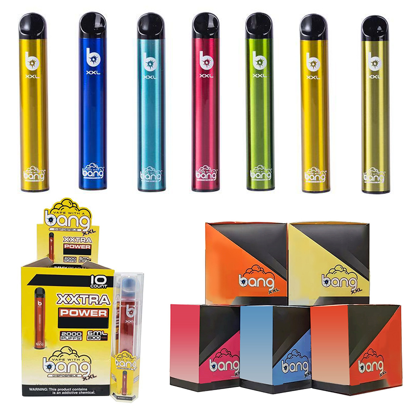 2021 Bang XXL Disposable Vape Pen Kits 2000 Puffs cigarettes 800mAh Battery 5ML Vapor Pod Device eCigs Puffbars Vapes electronic cigarette
2021 Bang XXL Disposable Vape Pen Kits 2000 Puffs cigarettes 800mAh Battery 5ML Vapor Pod Device eCigs Puffbars Vapes electronic cigarette