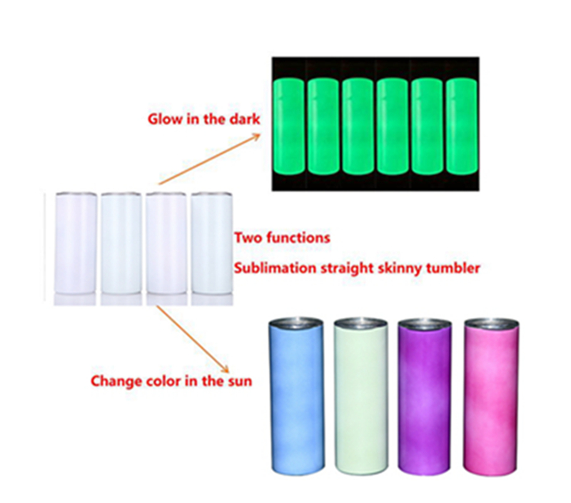 Two Functions Glow in the dark UV Color Changing Tumbler 20oz Sublimation Tumblers Sun Light Sensing Stainless Steel Straight SkinnyTumbler with Straws WLL1073, With sealing lid+straw
Two Functions Glow in the dark UV Color Changing Tumbler 20oz Sublimation Tumblers Sun Light Sensing Stainless Steel Straight SkinnyTumbler with Straws WLL1073, With sealing lid+straw