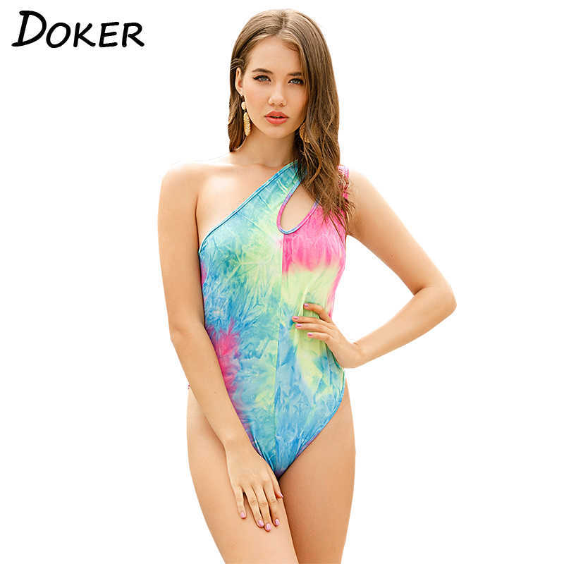 Summer One Shoulder Hollow Tie Dye Sexy Streetwear Skinny Bodysuits Backless Sleeveless Casual Slash Neck Soft Beachwear 210604, Blue
Summer One Shoulder Hollow Tie Dye Sexy Streetwear Skinny Bodysuits Backless Sleeveless Casual Slash Neck Soft Beachwear 210604, Blue