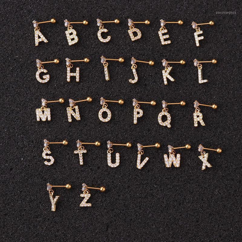 Cz Rhinestone Crystal Stainless Steel Barbell 26 Initial Letter Alphabet Piercing Jewelry Cartilage Ear Studs Earrings Stud, Golden;silver
Cz Rhinestone Crystal Stainless Steel Barbell 26 Initial Letter Alphabet Piercing Jewelry Cartilage Ear Studs Earrings Stud, Golden;silver