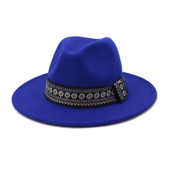 Chapeau Fedora jaune laine femmes hommes feutre Trilby large bord Style britannique automne hiver laine kaki Panama Sombrero casquette