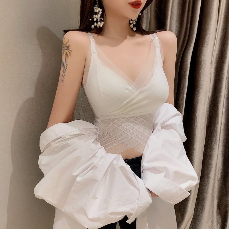 Camis For Women Camisole Sexy Female Crop Tops Lace Backless Tank Top Woman Cute Vest Elegant French Chic Clothes 210515