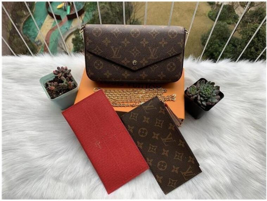 M61276 LV LOUIS bag VITTON FELICIE old flower 3pcs chain bag classic Envelope bagss evening packages clutch handbag cros, Red;black
M61276 LV LOUIS bag VITTON FELICIE old flower 3pcs chain bag classic Envelope bagss evening packages clutch handbag cros, Red;black