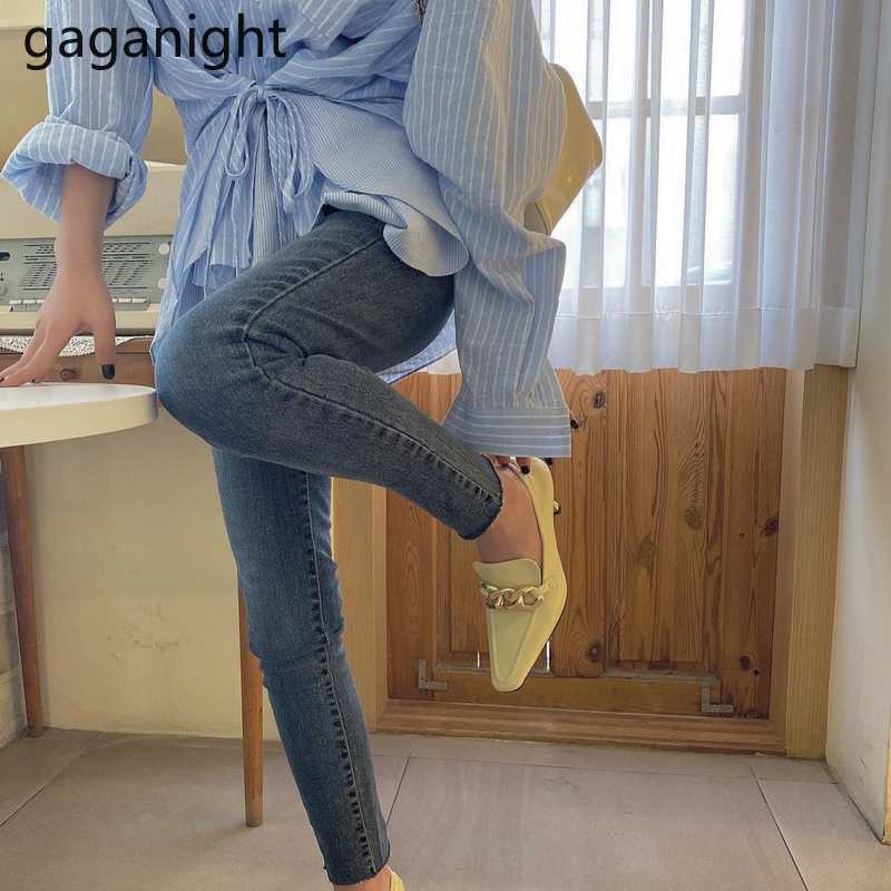 Spring Solid Blue Striped Shirt Casual Women Button Irregular Lace Up Long Sleeve Blouse Tops Female Lapel Blusas 210601