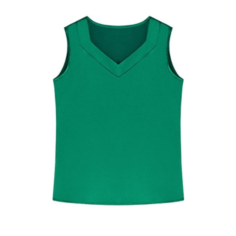 Summer Korean Fashion Silk Tank Top Women Satin Office Lady Solid Plus Size XXXL/5XL Green s for 210531