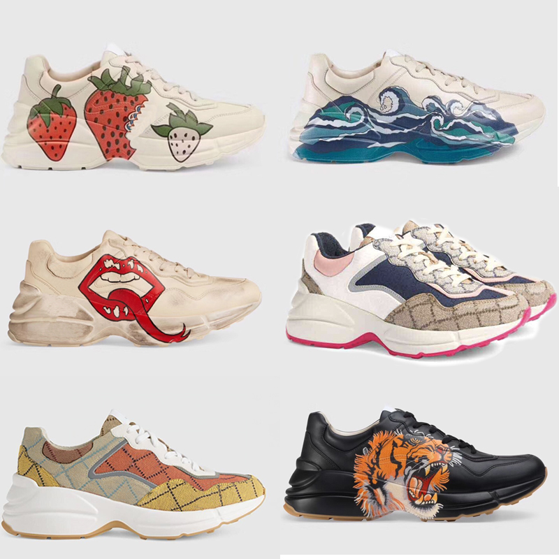 2021 Designer Rhyton Sneaker running shoes Men Trainers Vintage Luxury Chaussures Ladies Trainer Designers basketball Sneakers with box size 35-46, Color 1 
2021 Designer Rhyton Sneaker running shoes Men Trainers Vintage Luxury Chaussures Ladies Trainer Designers basketball Sneakers with box size 35-46, Color 1