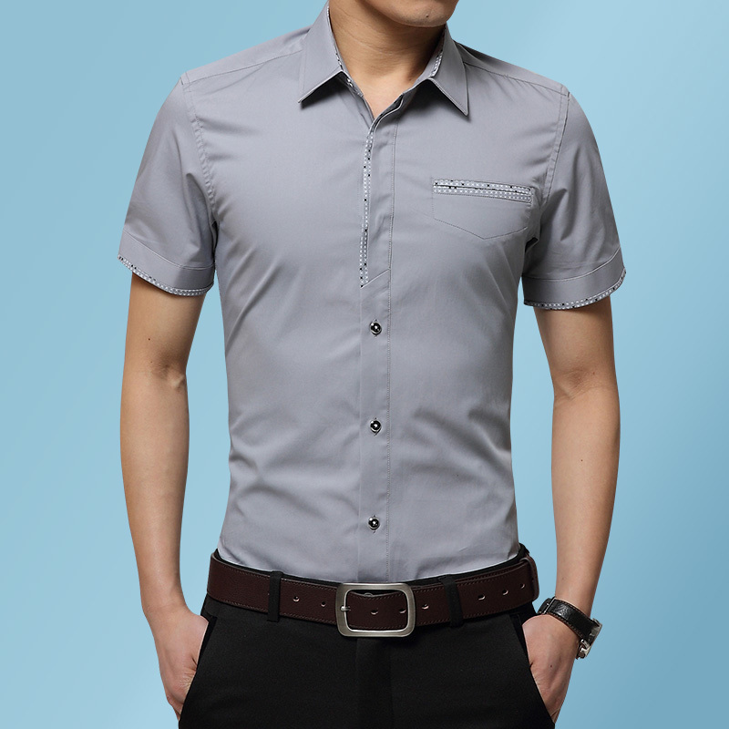 New Summer Trend Fashion Men's Casual Shirt Cotton Casual Shirt Men Short Sleeve Breathable Work Dress Shirts Men 210412