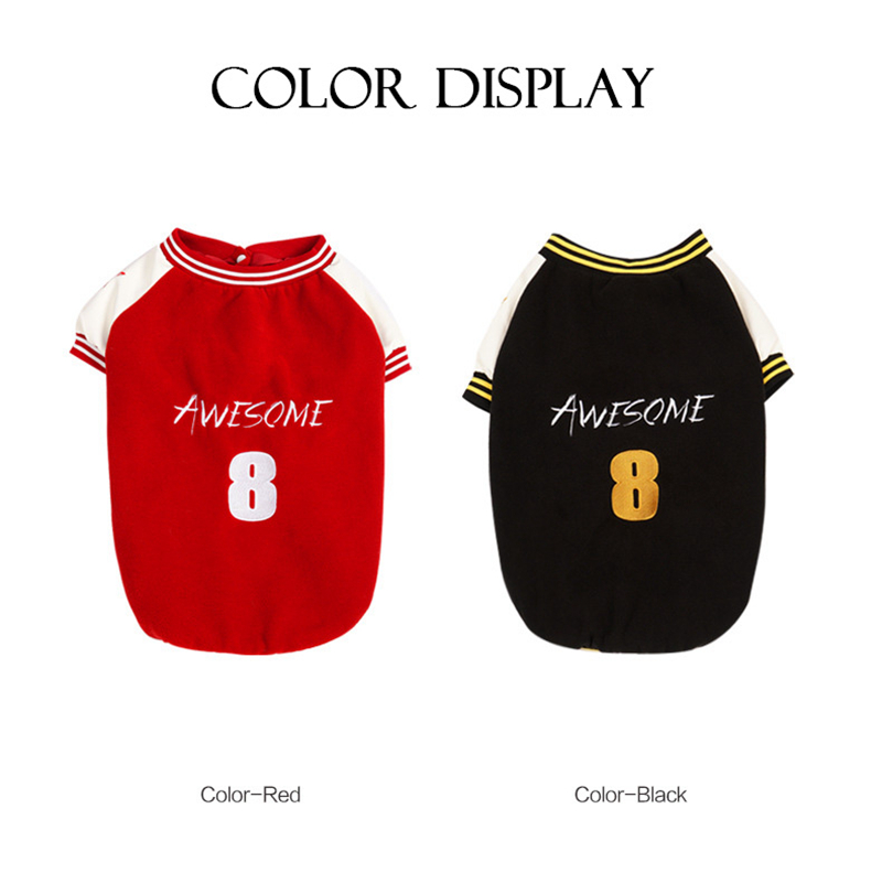 free shipping Dog Apparel Dogs Clothe Autumn and Winter Baseball Sweater Pet Sports Clothing Warm Dogg Outwear Clothes Chihuahua Bulldog S