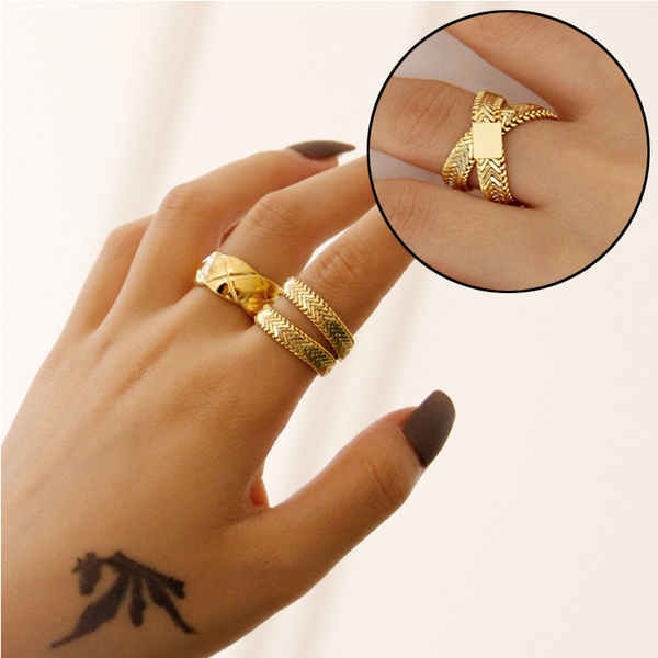 2021 Multi-layer Snake Bone Soft Chain Ring for Women Charm Metal Gold Geometric Rings Finger Punk Party Jewelry Anillos Mujer
2021 Multi-layer Snake Bone Soft Chain Ring for Women Charm Metal Gold Geometric Rings Finger Punk Party Jewelry Anillos Mujer