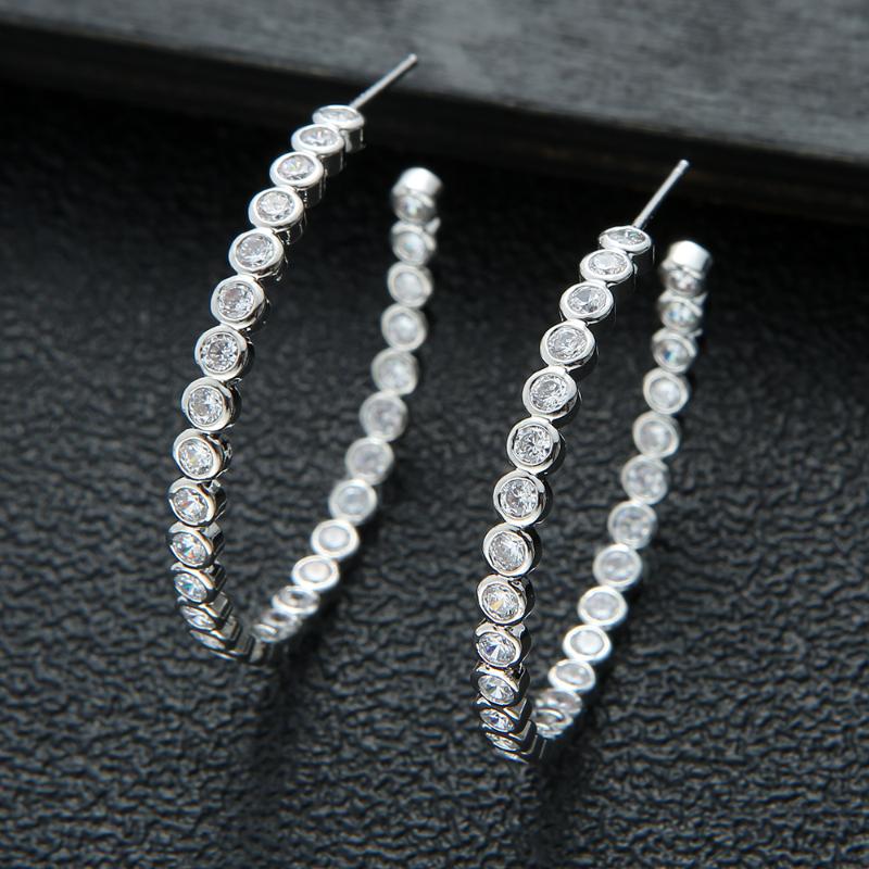 Hoop & Huggie Luxury Round Cubic Zircon Statement Big Earrings For Women Wedding DUBAI Bridal Circle E9499
Hoop & Huggie Luxury Round Cubic Zircon Statement Big Earrings For Women Wedding DUBAI Bridal Circle E9499