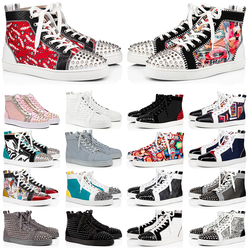 men women red bottoms sneakers designer casual shoes high top spikes black white grey blue patent leather suede mens flats trainers size 36-47, 12
men women red bottoms sneakers designer casual shoes high top spikes black white grey blue patent leather suede mens flats trainers size 36-47, 12