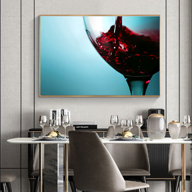Canvas Paintings Wall Art Pictures Oil Painting Modern Kitchen Drink Glass Red Wine Bar Dinning Room Decor No Frame