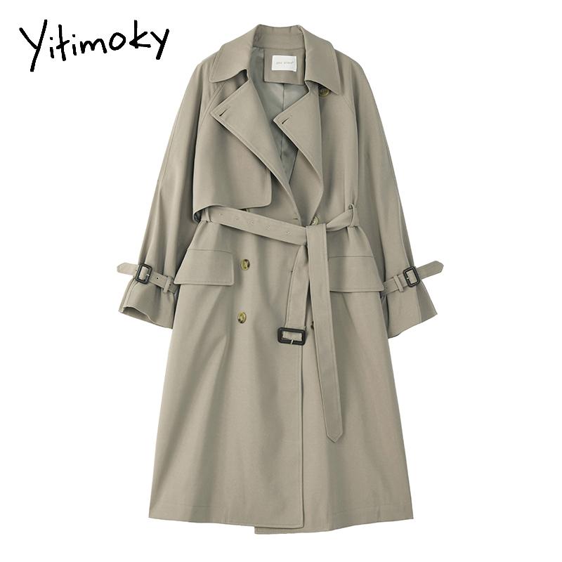 Women's Trench Coats Yitimoky Spring Women Long With Belt Coat Korean Fashion Windbreaker Turn-down Collar Female Irregular Solid Clothing, Tan;black
Women's Trench Coats Yitimoky Spring Women Long With Belt Coat Korean Fashion Windbreaker Turn-down Collar Female Irregular Solid Clothing, Tan;black