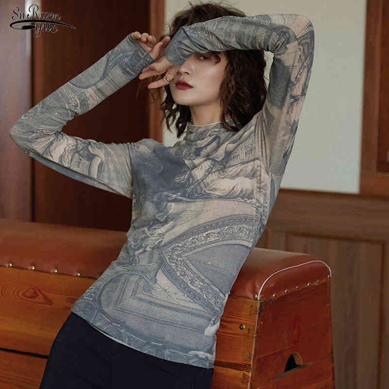 Renaissance Print Vintage Top Turtleneck Long Sleeve Blouse Women High Elastic Ladies Tops Clothes Spandex Bodycon 13147 210521, Oil print
Renaissance Print Vintage Top Turtleneck Long Sleeve Blouse Women High Elastic Ladies Tops Clothes Spandex Bodycon 13147 210521, Oil print