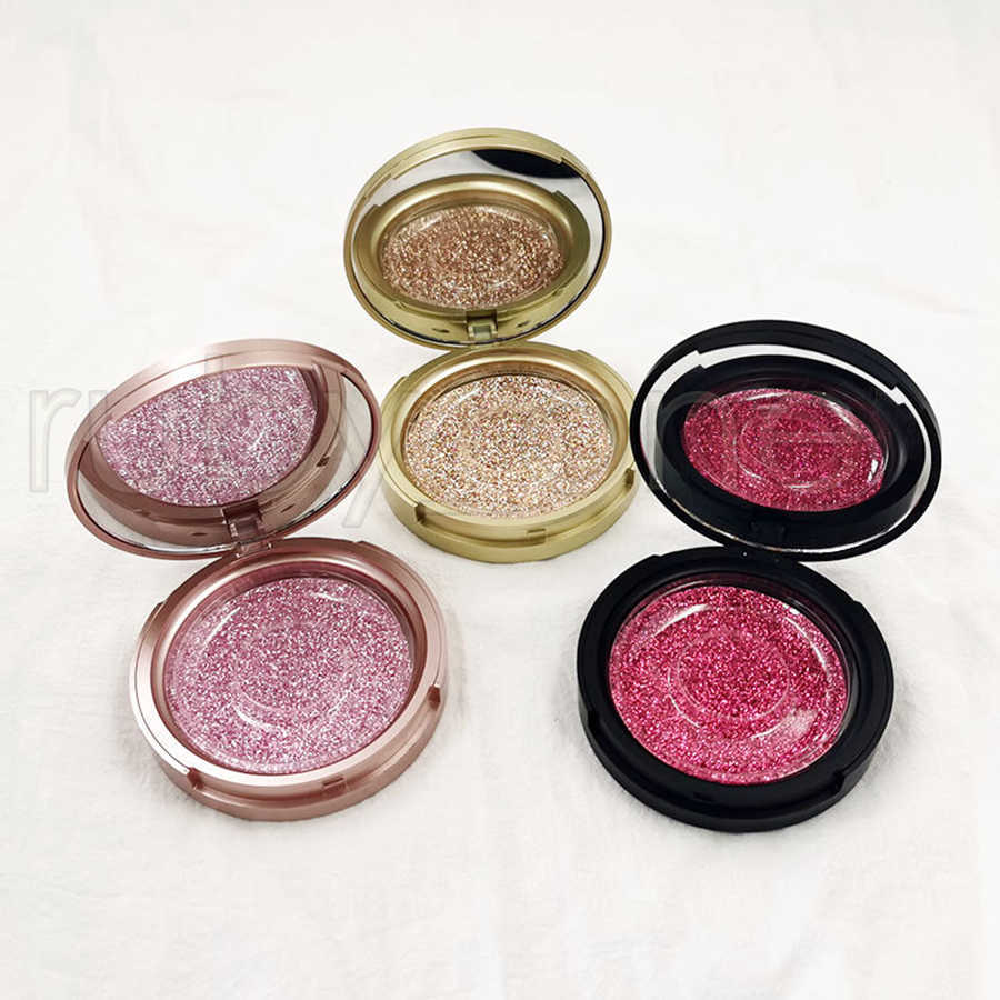 Rose Gold Round Eyelash Packaging Boxes With Mirror False Eyelashes Packaging Box Plastic Lashes Box Empty Eyelash Box Case 37setyle