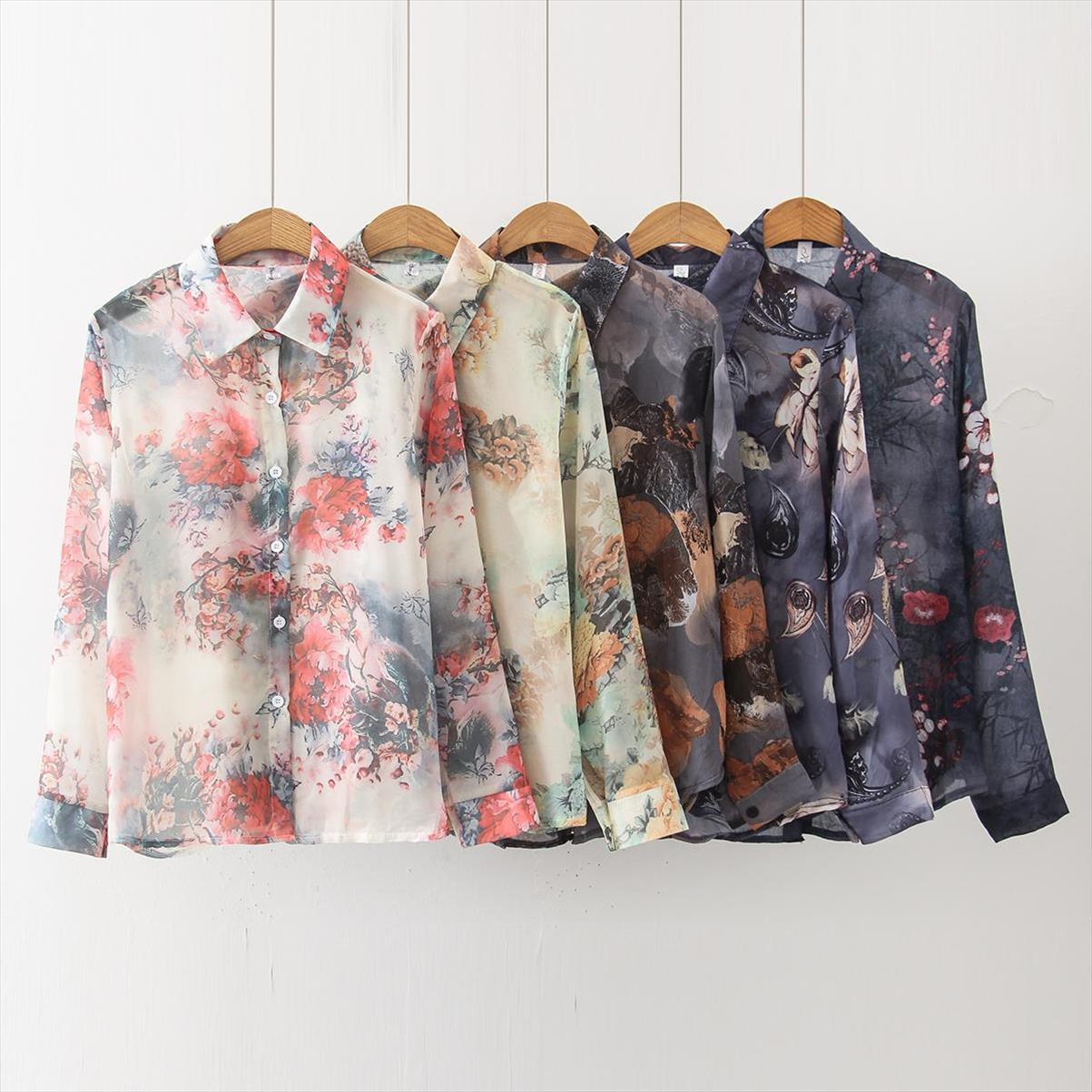 fashion chiffon floral spring womens blouses summer long sleeve causal blusas mujer, White
fashion chiffon floral spring womens blouses summer long sleeve causal blusas mujer, White