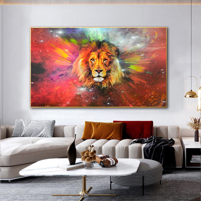 Colorful Lion Poster Wall Art Pictures For Living Room Canvas Painting Modern Home Decor Funny Animal Quadros Indoor Decoration
