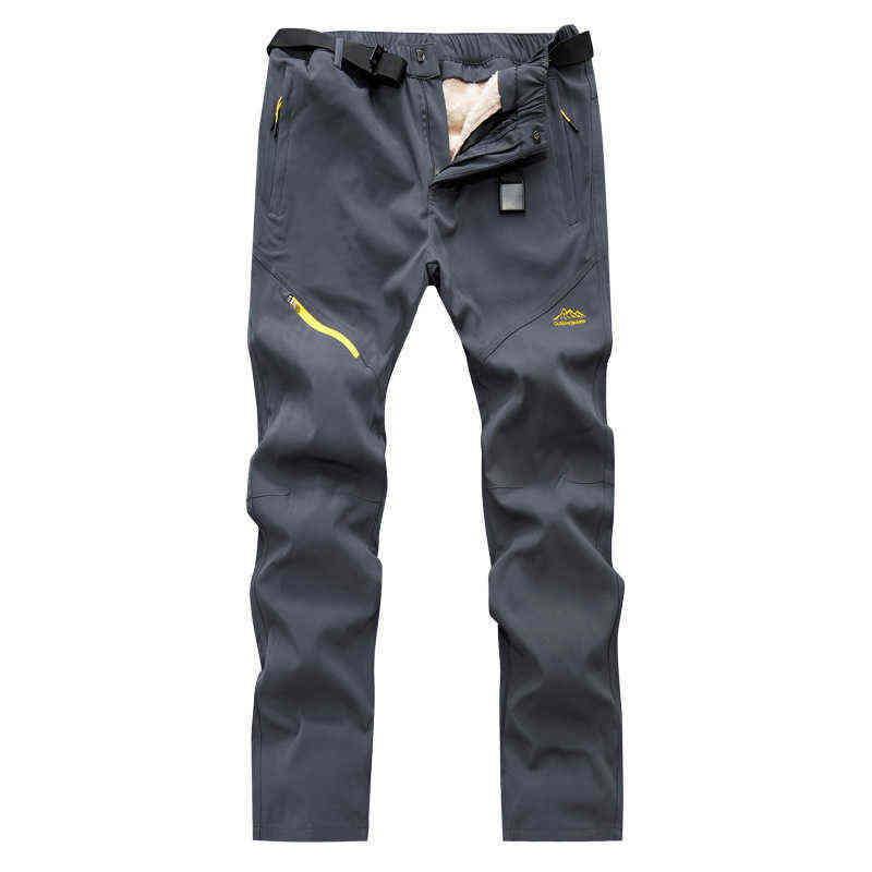 Men Winter Hiking Trekking Fishing Camping Climb Pants Male Warm Fleece Softshell Trousers Outdoor Sports Thick Waterproof Pants 211112