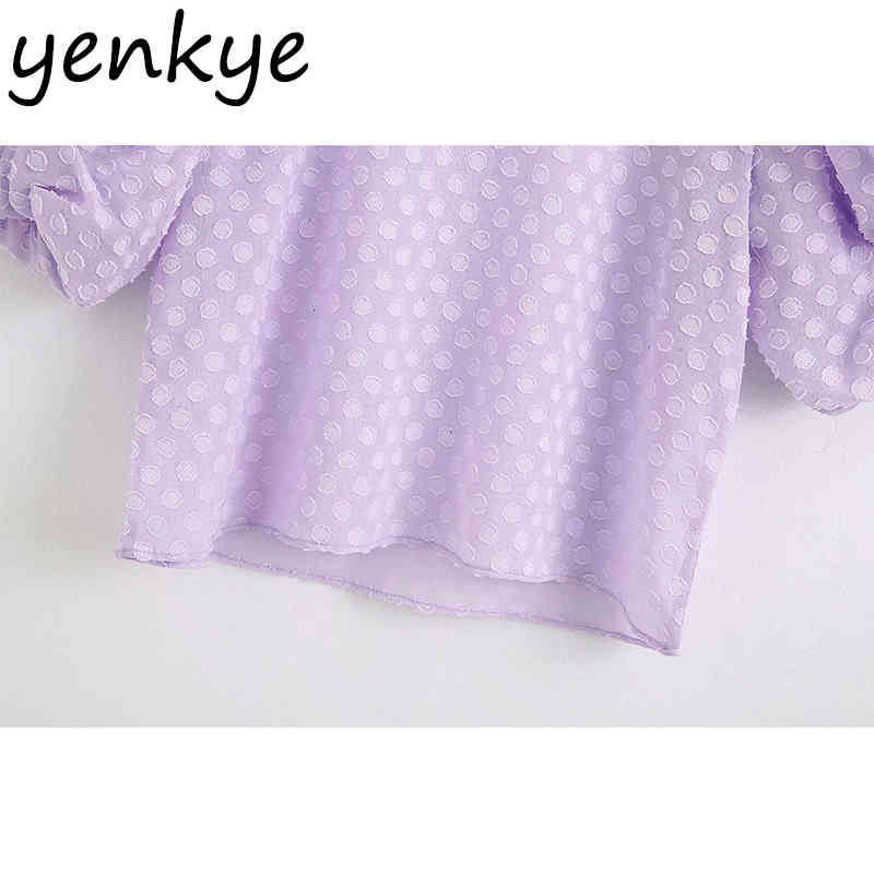 Fashion Women Semi-sheer Purple Jacquard Crop Top Sexy Backless O Neck Short Sleeve Summer Tops Plus Size Blusas mujer BBWM2197 210515