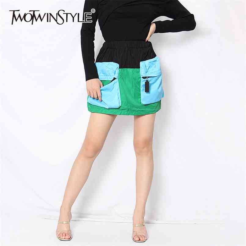 Hit Color Casual Skirt For Women High Waist Pocket Lace Up Bowknot Elastic Patchwork Mini Plus Size Skirts Female 210521, Black
Hit Color Casual Skirt For Women High Waist Pocket Lace Up Bowknot Elastic Patchwork Mini Plus Size Skirts Female 210521, Black