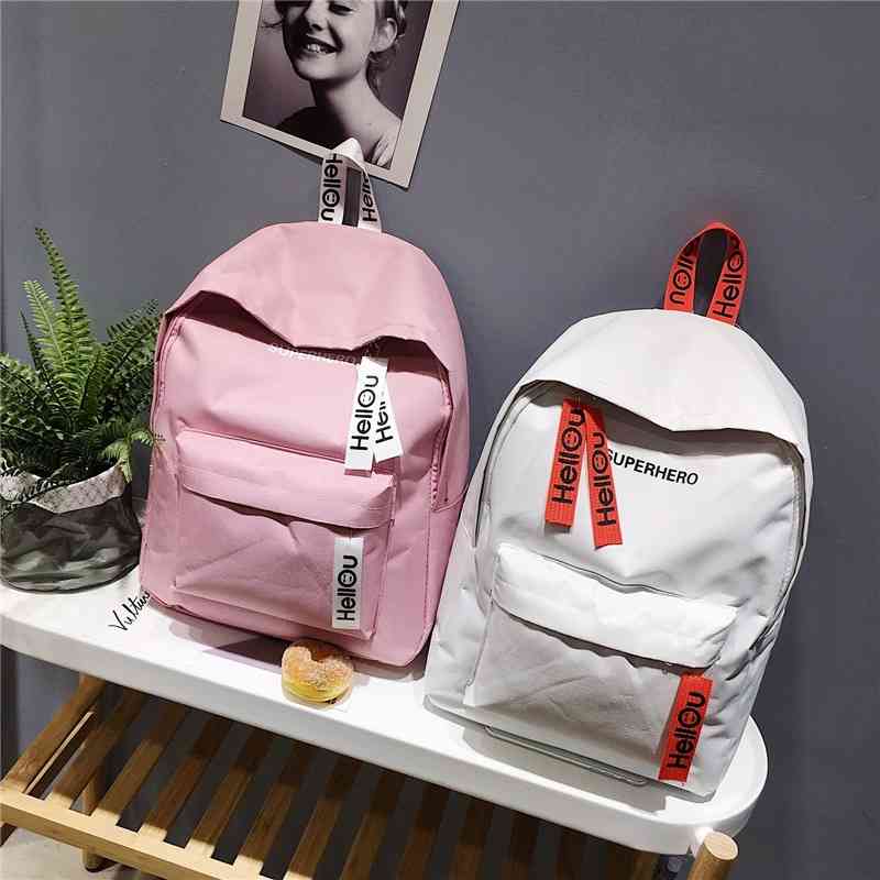 New Korean primary secondary school men's and women's general canvas solid color leisure travel backpack schoolbag, White
New Korean primary secondary school men's and women's general canvas solid color leisure travel backpack schoolbag, White
