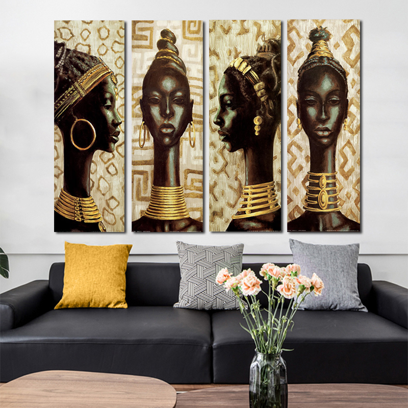 African Black Woman Posters And Prints Canvas Painting Wall Art Pictures For Living Room Home Decoration NO FRAME