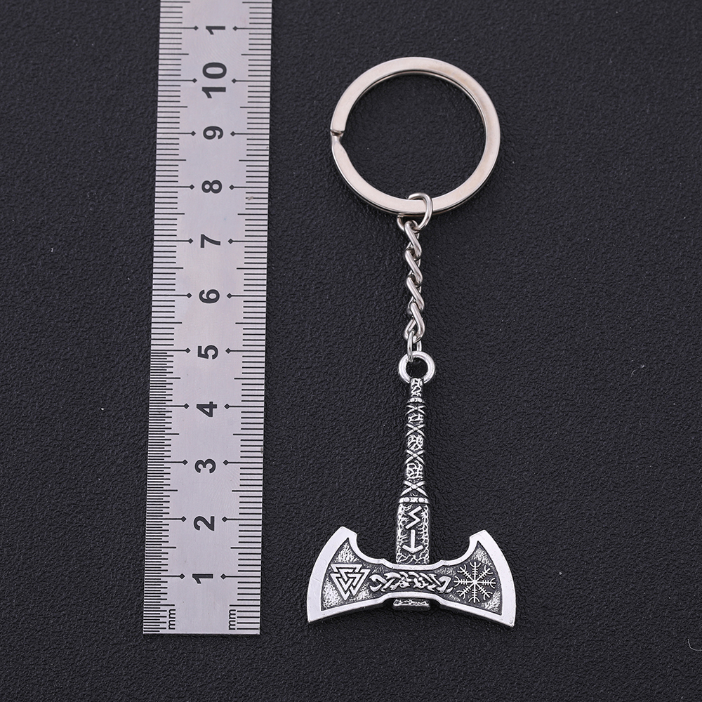 Fishhook Viking Keychain Punk Gothic Axe Vicca Talisman Slavic Irish Knot Pagan Amulet Pendant Key Chain For Man Gift jewelry Keyfob