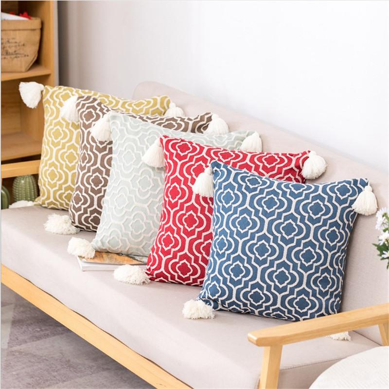 Cushion/Decorative Pillow Geometric Jacquard Cushion Cover Tassels Home Decorative 45x45cm/30x50cm/ 50x50cm Living Room Sofa PillowCase
Cushion/Decorative Pillow Geometric Jacquard Cushion Cover Tassels Home Decorative 45x45cm/30x50cm/ 50x50cm Living Room Sofa PillowCase