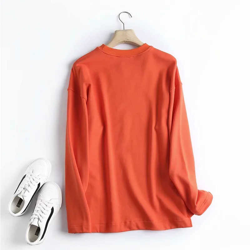 Sweatshirt Women Fashion Solid Sweatshirts Oversize Long Sleeve O Neck Loose Pullovers Female Tops 04 210628