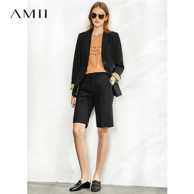 Spring British Style Professional Blazer Women Lapel Slim Coat High Waist Solid Causal Shorts 12070101 210527