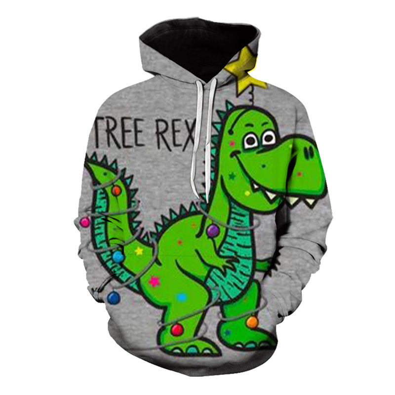 Men's Christmas green dinosaur pattern 3D printing long-sleeved hooded sweater, White;black
Men's Christmas green dinosaur pattern 3D printing long-sleeved hooded sweater, White;black