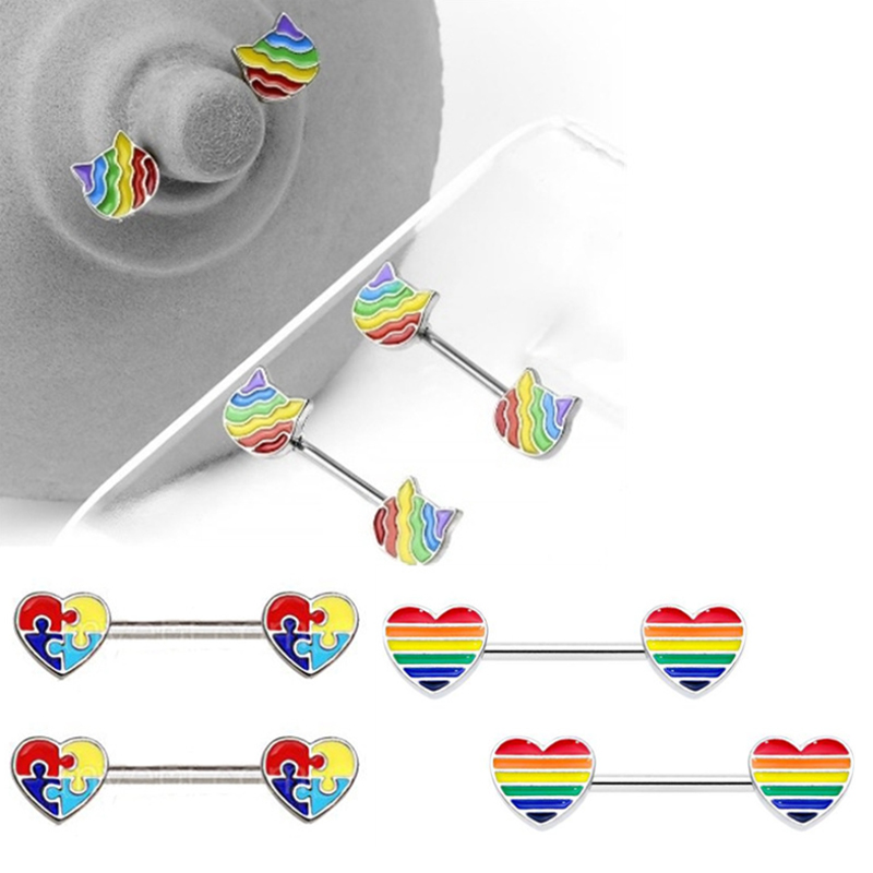 Oil Drop Series Body Piercing Jewels Colorful Nipple Shield Rings with Cat Heart Models
Oil Drop Series Body Piercing Jewels Colorful Nipple Shield Rings with Cat Heart Models