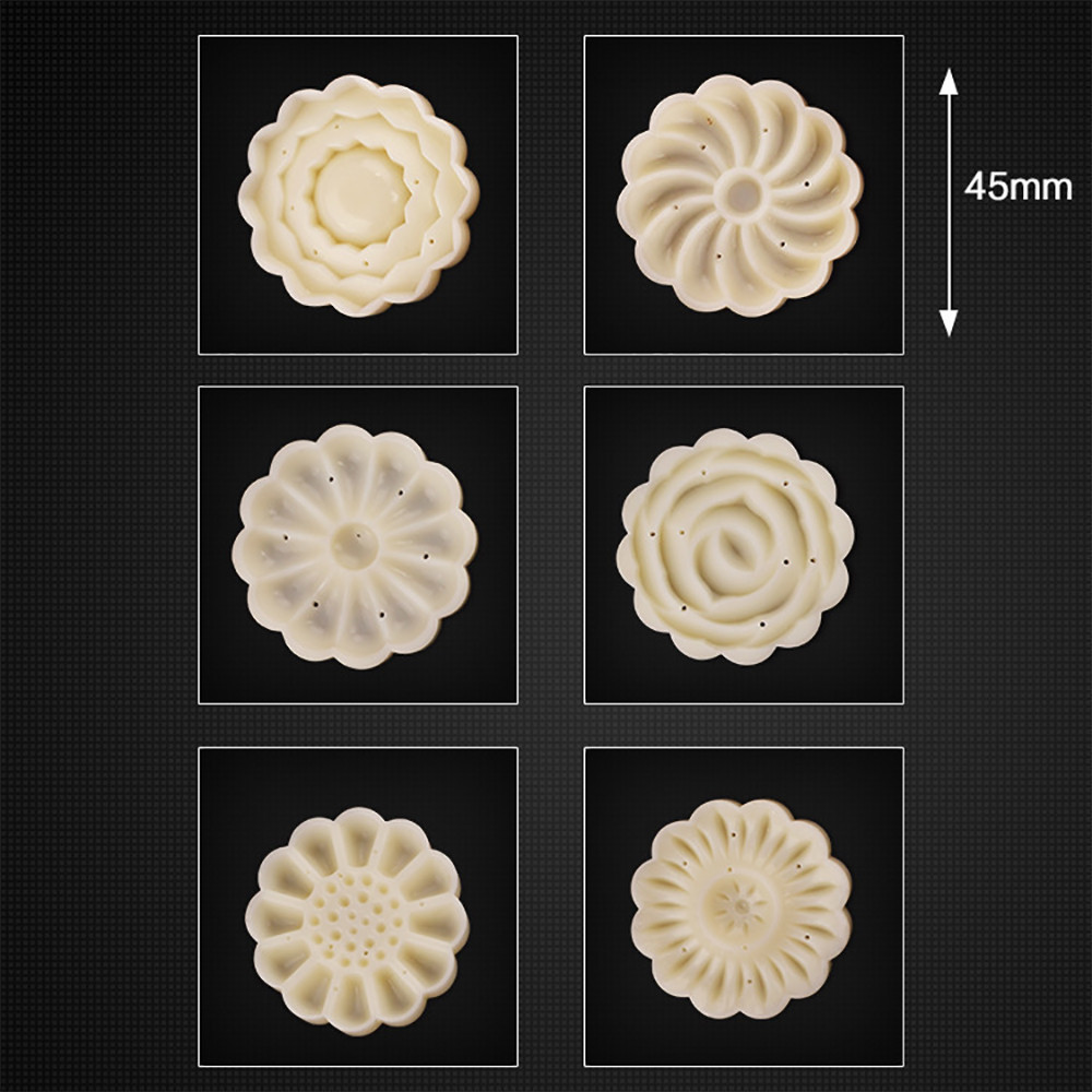 Chinese flower pattern mooncake mould set fondant sweet pineapple cake mold 1x+ 6x eco-friendly flower type