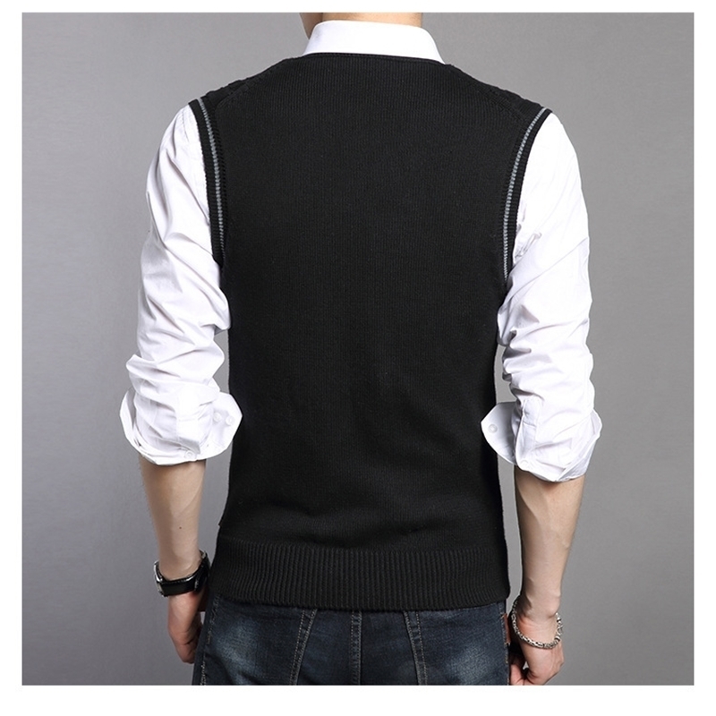Fashionable Sweater Vest Mens Korean Style V-neck Sleeveless Knitted Male Casual Loose Twisted Flower Tops Pull Sans Manche 210604