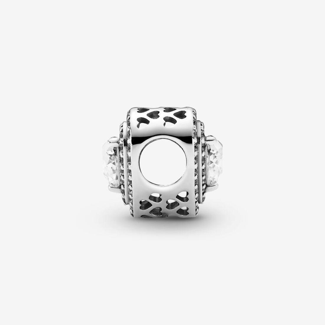 Authentic 925 Silver Beads Bracelets Sparkling Leveled Hearts Charm Slide Bead Charms Fits European Style Jewelry Bracelets Murano