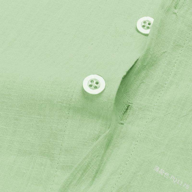 Summer Mens Shirts Short Sleeve Linen Cotton Shirt 2021 Men Clothing Streetwear Slim Fit Male Casual Solid Button Blouse Tops Men's