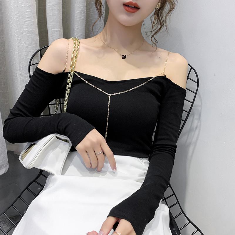 Women' T-Shirt Off-Shoulder Bottoming Long Sleeve Slim Fit 2021 Autumn And Winter Collarbone Off-Neck Sexy, Black
Women' T-Shirt Off-Shoulder Bottoming Long Sleeve Slim Fit 2021 Autumn And Winter Collarbone Off-Neck Sexy, Black