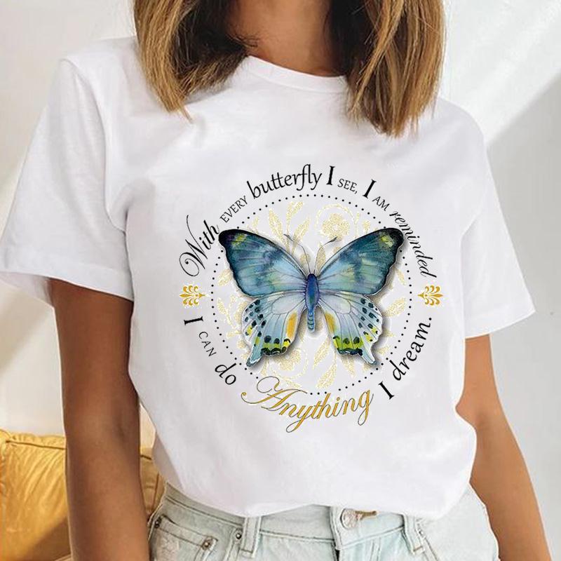 Women' T-Shirt Women Butterfly Letter Style 90s Watercolor Casual Female Clothes Tops Print Ladies Tees Tshirt Cartoon Graphic, Laqa25568
Women' T-Shirt Women Butterfly Letter Style 90s Watercolor Casual Female Clothes Tops Print Ladies Tees Tshirt Cartoon Graphic, Laqa25568
