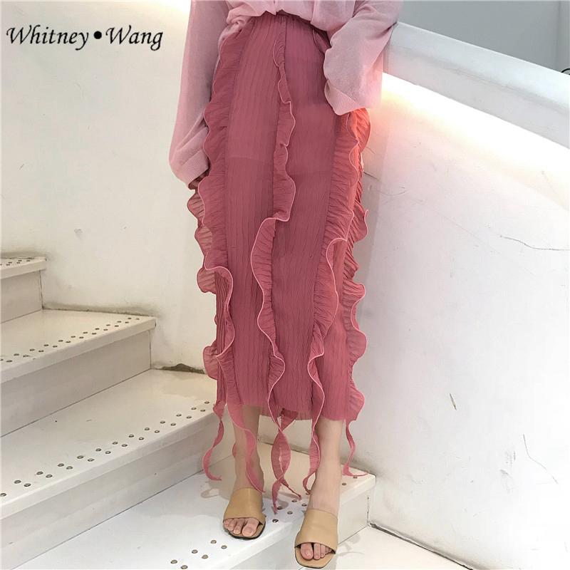 Skirts WHITNEY WANG 2021 Autumn Fashion Streetwear Ruffles Waves Skirt Women Faldas Womens WW-1986, Pink
Skirts WHITNEY WANG 2021 Autumn Fashion Streetwear Ruffles Waves Skirt Women Faldas Womens WW-1986, Pink