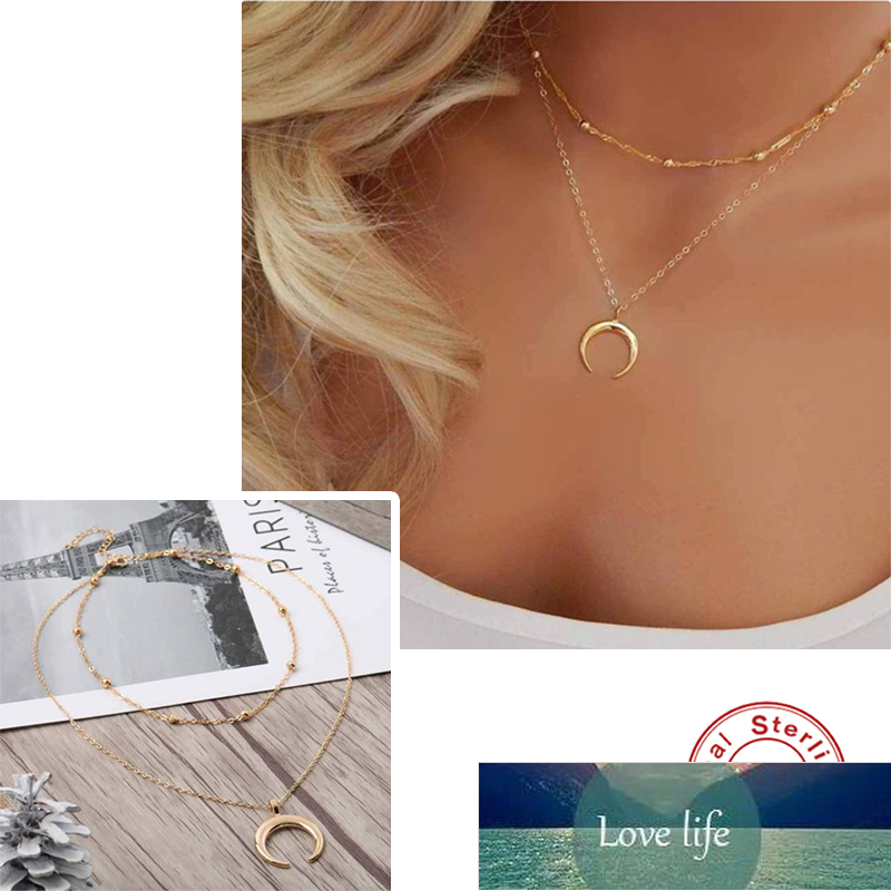 CANNER Luxury 925 Sterling Silver Necklace for Women Exquisite Moon Pendant Gold Color Choker Necklaces Fine Jewelry Collares Factory price
CANNER Luxury 925 Sterling Silver Necklace for Women Exquisite Moon Pendant Gold Color Choker Necklaces Fine Jewelry Collares Factory price