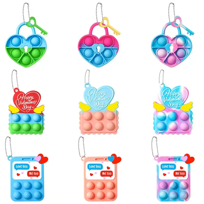 Fidget Toys Sensory Christmas Gift Valentine Day Silica Gel Lock keychain Push Bubble Anti Stress Educational Aldult Decompression Toy Surpr
Fidget Toys Sensory Christmas Gift Valentine Day Silica Gel Lock keychain Push Bubble Anti Stress Educational Aldult Decompression Toy Surpr