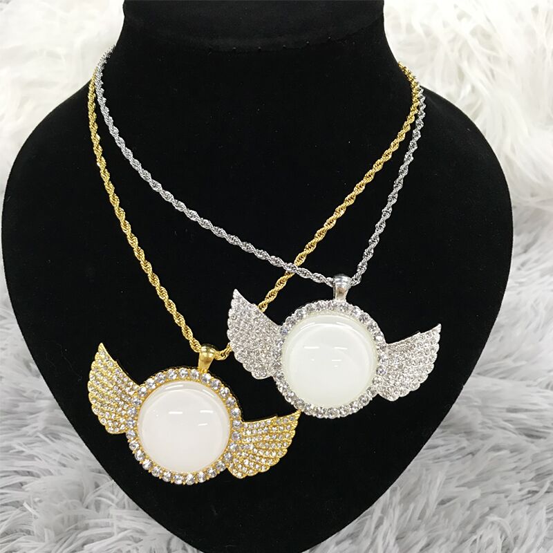 20Pcs/Lot Custom hip hop Jewelry Sublimation Angel Wing Necklace Pendant With Insert And Chain For Promotion Gifts
20Pcs/Lot Custom hip hop Jewelry Sublimation Angel Wing Necklace Pendant With Insert And Chain For Promotion Gifts