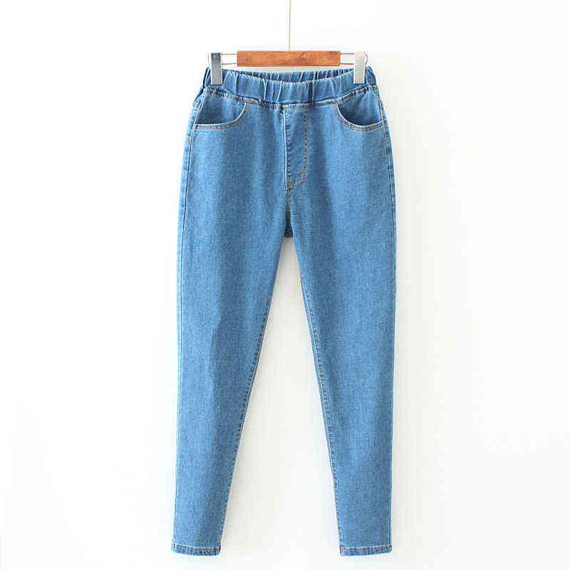 High Waist Vintage Skinny Jeans Women Large Size S-6XL Stretch Casual Denim Pants Female Elastic Wais High Street Trousers 211112